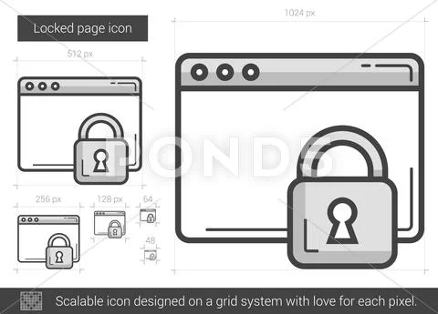 Locked page line icon ~ Clip Art ~ Download Now #68205975