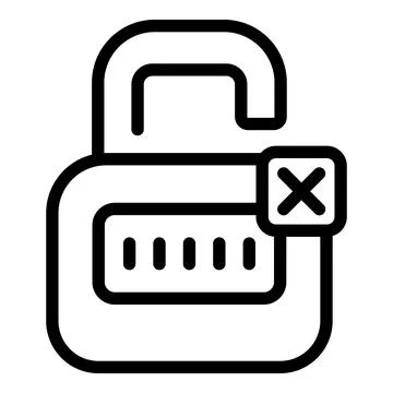 Locked password showing error message with cross mark Stock Illustration