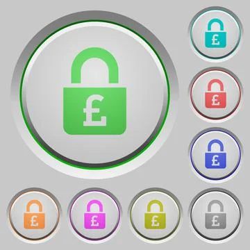 Locked Pounds push buttons Ilustração Stock