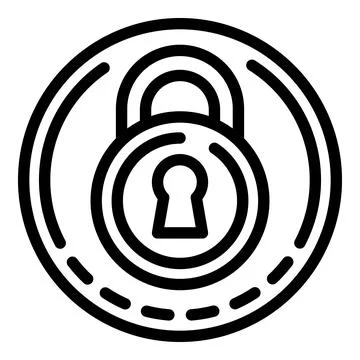 Locked problem icon, outline style Illustrazione stock
