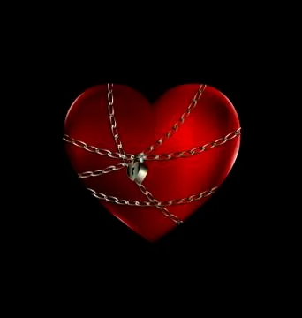 Locked red heart Stock Illustration