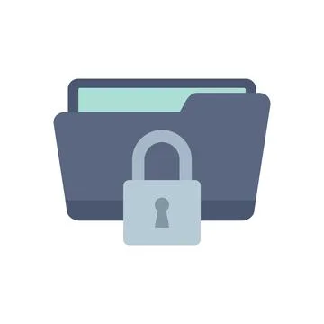Locked remote folder icon flat isolated Illustrazione stock