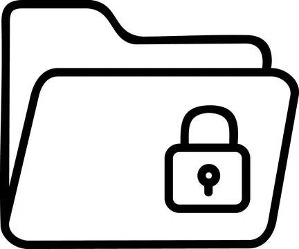 Locked secure digital folder linear icon Stock-Illustration