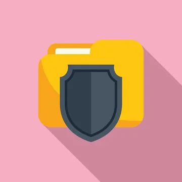 Locked secured folder icon flat vector. Document protect Illustrazione stock