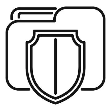 Locked secured folder icon outline vector. Document protect Stockillustratie