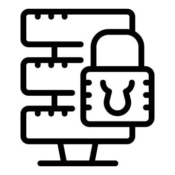 Locked server icon outline vector. Economic result Stock Illustration