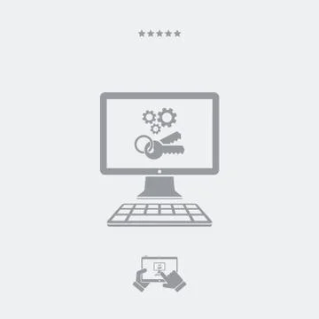 Locked settings flat icon 스톡 일러스트