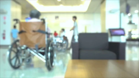 Locked shot and blurred in hospital Stock Footage