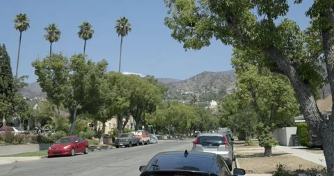 Locked Off Static Affluent Burbank California Streets Stock Footage 250139894
