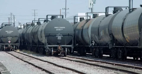Locked Off Static Industrial Train Yard Tanker Cars Vernon California Stock Footage 250292042