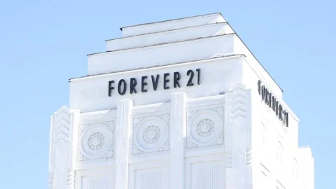 Locked Off Static Old Town Pasadena Forever 21 California Stock Footage 250238649