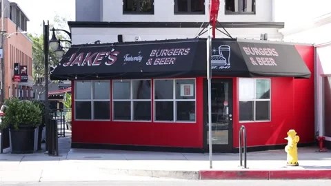 Locked Off Static Old Town Pasadena Diner California Stock Footage 250246781