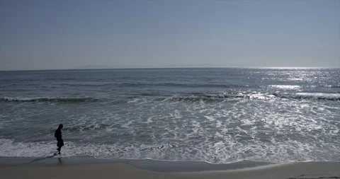 Locked Off Static View of Pacific Ocean in Los Angeles Stock Footage 250129073