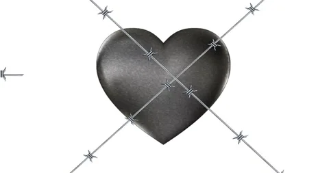 The locked stone gray heart Video stock 152374896
