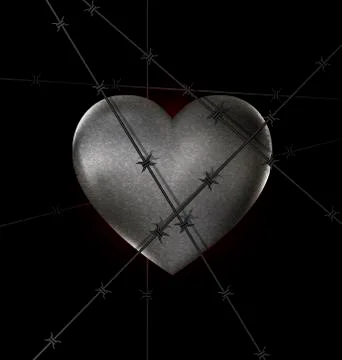 Locked stone heart Stock Illustration