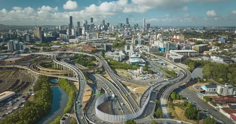 Locked off Time Lapse of Brisbane CBD, Queensland, Australia, 10-16-2025 Stock Footage 320036187