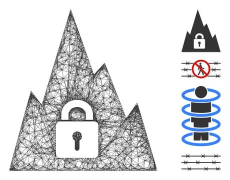 Locked Tunnel Web Vector Mesh Illustration Stock Illustration