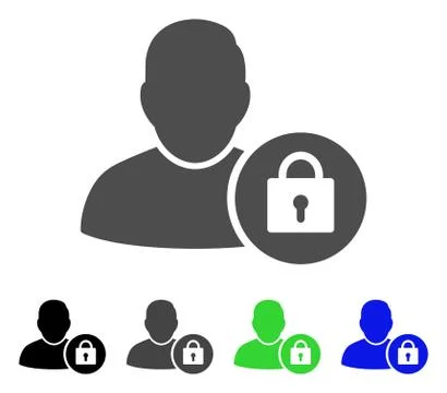 Locked User Flat Icon 스톡 일러스트