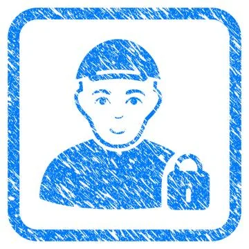 Locked User Framed Stamp Stockillustratie