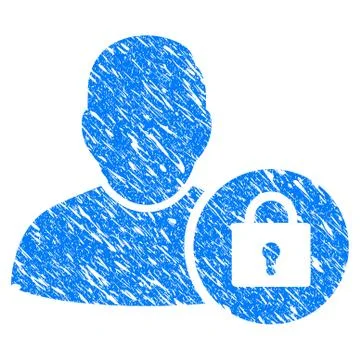 Locked User Grunge Icon 스톡 일러스트
