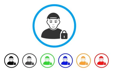 Locked User Rounded Icon 스톡 일러스트