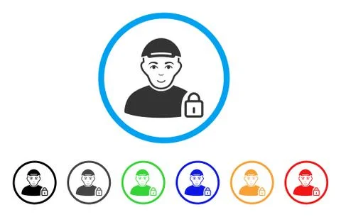 Locked User Rounded Icon 스톡 일러스트