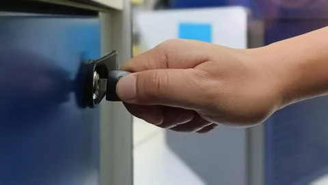 Locker Access: Key and Hand Stock Photos