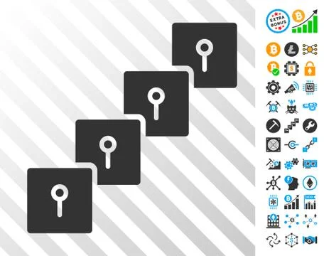 Locker Blockchain Cards with Bonus Stock Illustration