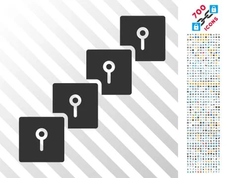Locker Blockchain Flat Icon with Bonus Stock Illustration