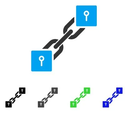 Locker Blockchain Flat Icon Stock Illustration