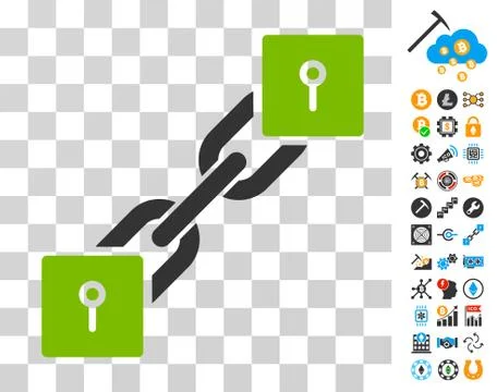 Locker Blockchain Icon with Bonus Stock Illustration
