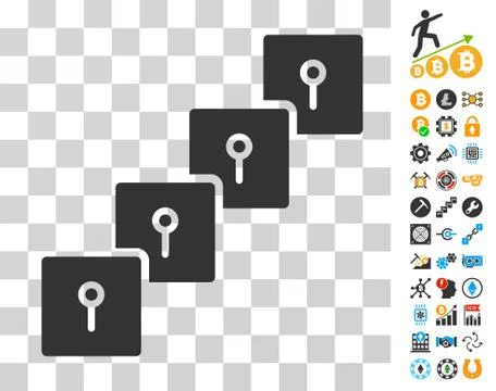 Locker Blockchain Icon with Bonus Stock Illustration