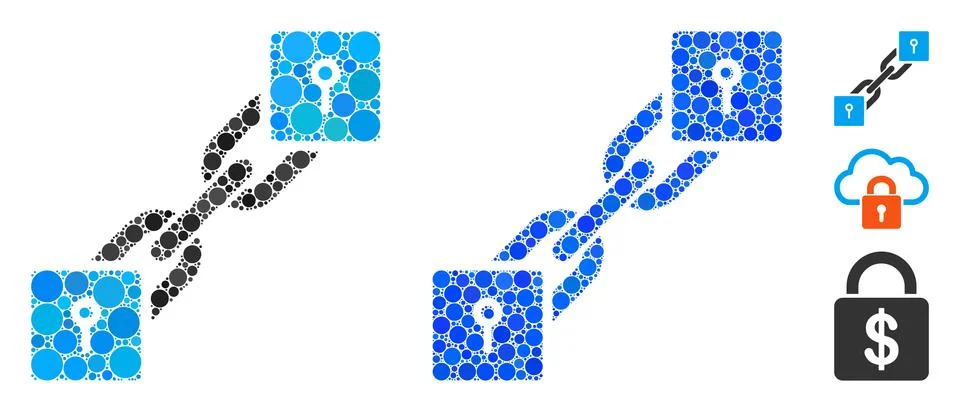 Locker Blockchain Mosaic Icon of Circle Dots Stock Illustration