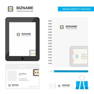 Locker Business Logo, Tab App, Diary PVC Employee Card and USB Brand Stationa Illustrazione stock