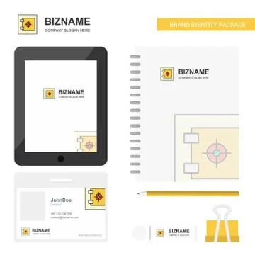 Locker Business Logo, Tab App, Diary PVC Employee Card and USB Brand Stationa Illustrazione stock