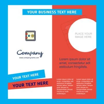 Locker Company Brochure Template. Vector Busienss Template Stock Illustration