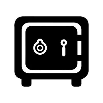 Locker icon, ark, safe box, black color Illustrazione stock