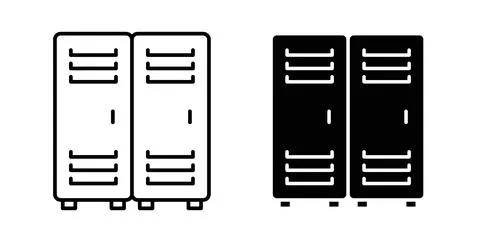 Locker icon in black and white. vector icon pack for websites Stock Illustration