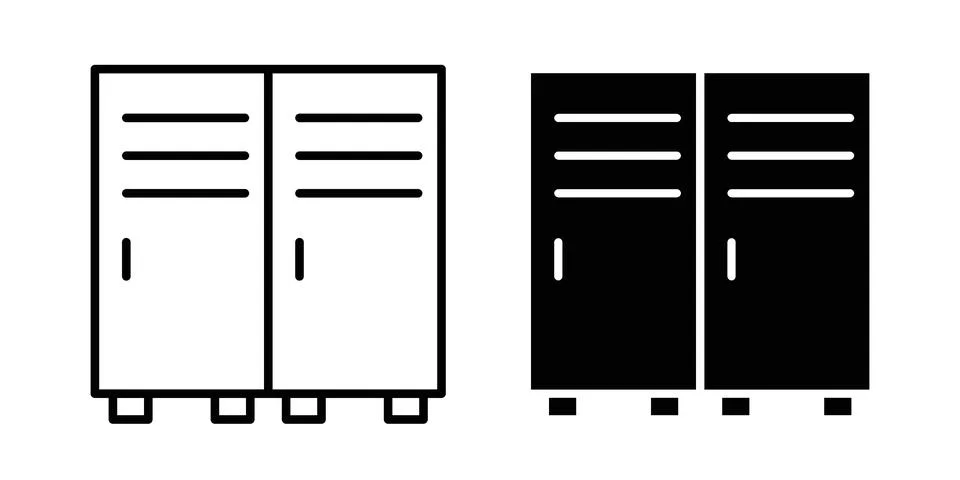 Locker icon black vector isolated on white Stock Illustration