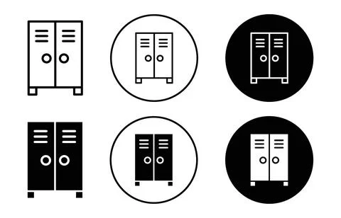 Locker icon collection of outline thin line symbol or sign Stock Illustration