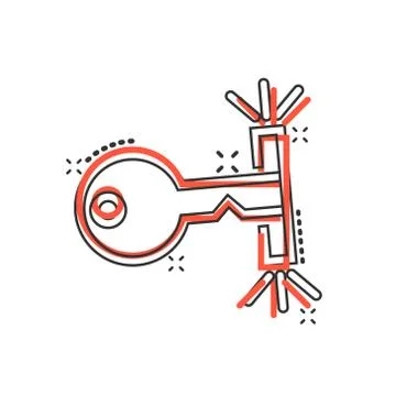 Locker icon in comic style. Padlock password cartoon vector illustration on w Stock Illustration