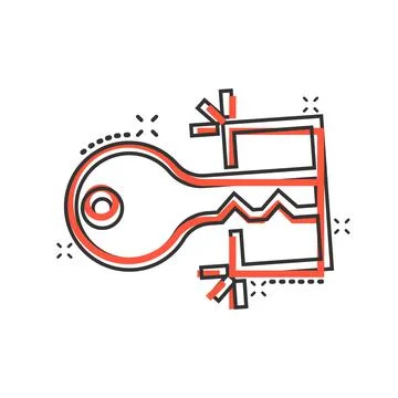 Locker icon in comic style. Padlock password cartoon vector illustration on w Stock Illustration