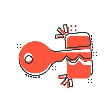 Locker icon in comic style. Padlock password cartoon vector illustration on w Stock Illustration