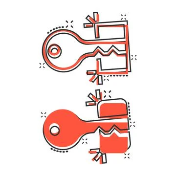 Locker icon in comic style. Padlock password cartoon vector illustration on w Stock Illustration