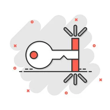 Locker icon in comic style. Padlock password cartoon vector illustration on w Illustrazione stock