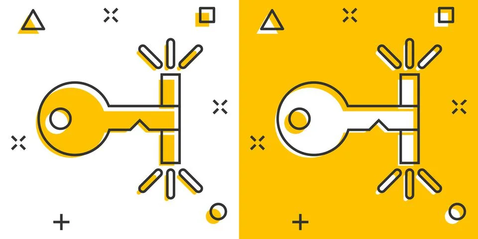 Locker icon in comic style. Padlock password cartoon vector illustration on w Stock Illustration