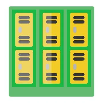 Locker icon in Flat Style. Color Fill. Isolated on White Background Stock Illustration