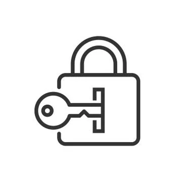 Locker icon in flat style. Padlock password vector illustration on white isol Illustrazione stock