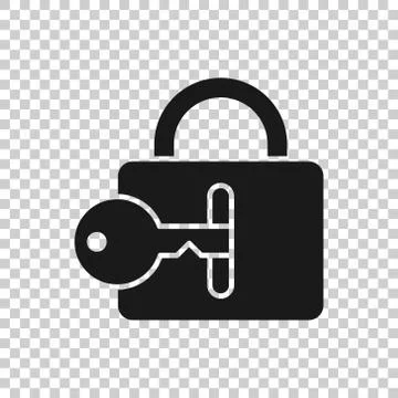 Locker icon in flat style. Padlock password vector illustration on white isol Stock Illustration