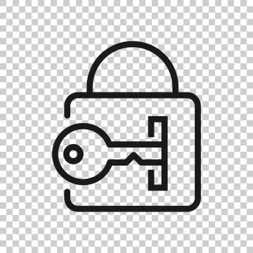 Locker icon in flat style. Padlock password vector illustration on white isol Stock Illustration